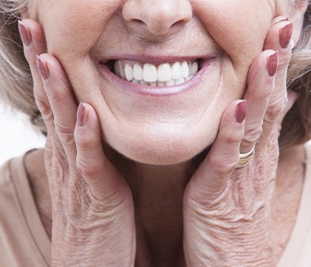 Closeup of healthy new smile