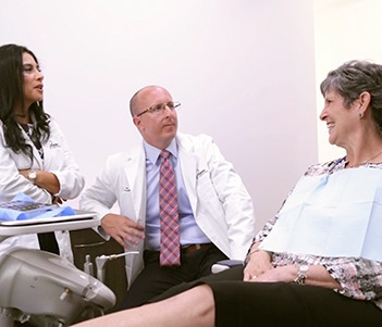 Smiling woman in dental chair