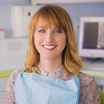 Smiling woman in dental chair