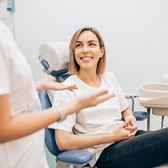 dentist talking to patient before nitrous oxide sedation in Vero Beach