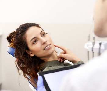 Woman in dentist’s chair