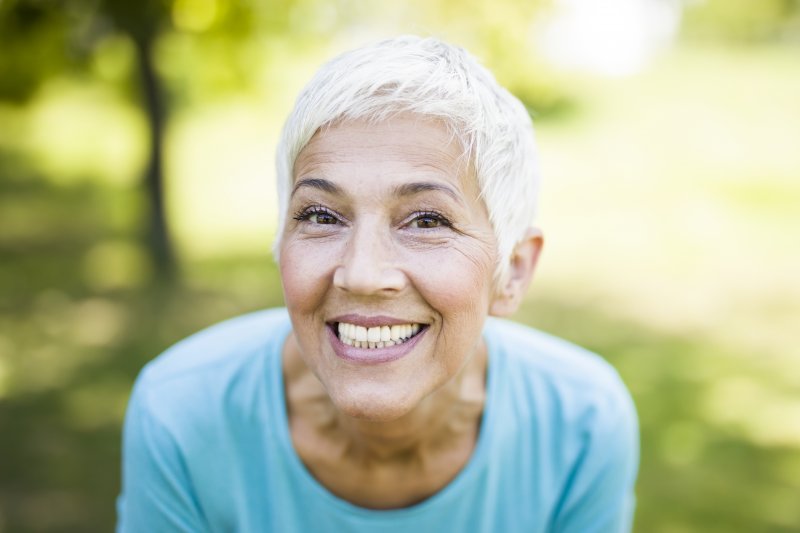 older woman smiling