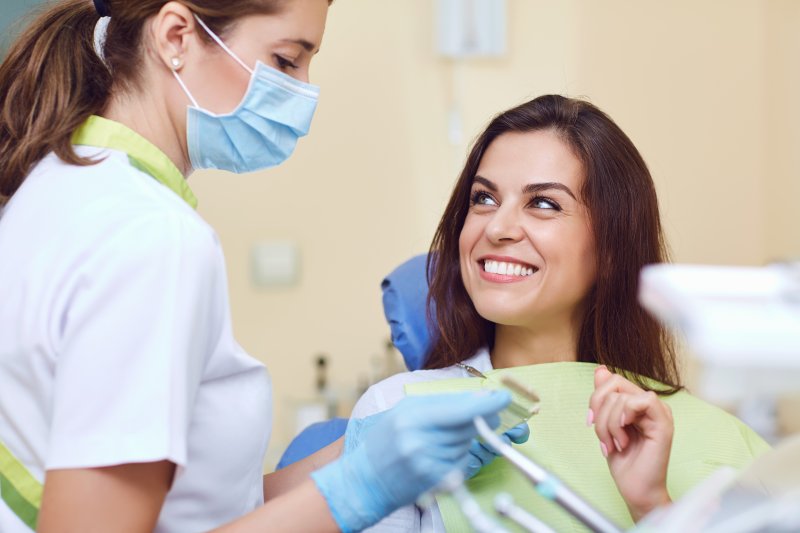 patient and dentist during visit