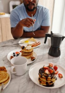 Man eating breakfast